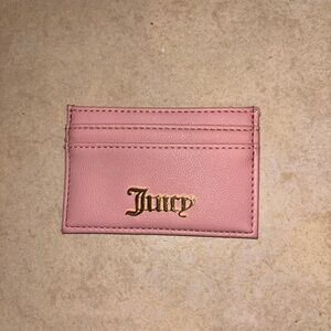 Juicy Couture Blush Pink Card Holder with Gold Logo